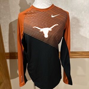 Nike Elite Men's Orange and Black Long Sleeve basketball Shirt size Small
